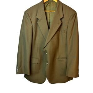 London Square Men's Business Suit Wool Blend with Suspenders Fully Lined Coat